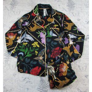 NEW Anthropologie Rosa De Weerd 2 piece Shirt Pans Lounge Pajamas Animal sz XS